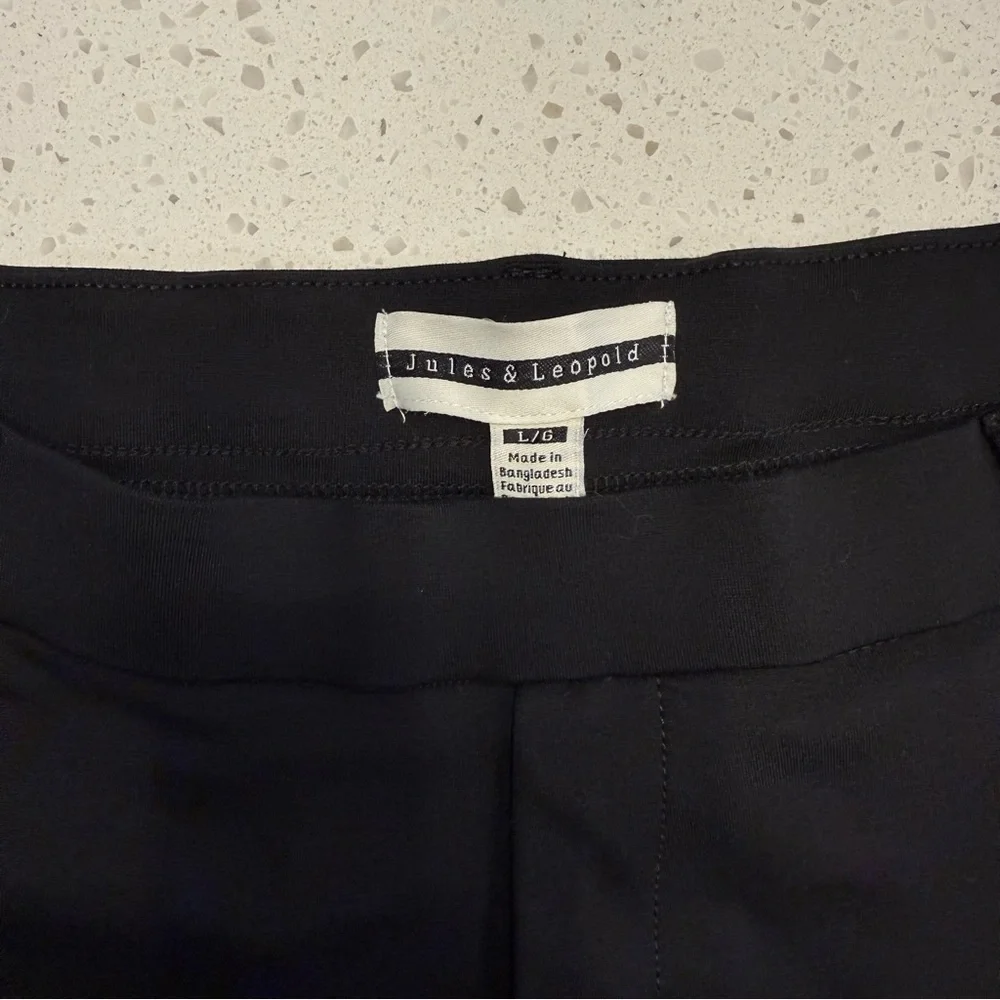 Jules & Leopold Pull On Slim Ponte Pants Gold Button Black Legging Style Large - Picture 2 of 7